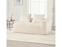 Sofá*Merax Sofá confortável de 2 lugares - 158 x 93 x 61 cm - não requer montagem - com almofadas de encosto e bolso - veludo - Bege