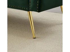 Clearance ModernLuxe Sofá contemporâneo 2 lugares - Veludo - Encosto ajustável em 3 níveis - Verde