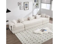 Merax Sofá conversível de 4 lugares - 270 x 180 x 64 cm - design modular - veludo -^ Sofá