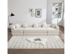Merax Sofá conversível de 4 lugares - 270 x 180 x 64 cm - design modular - veludo -^ Sofá