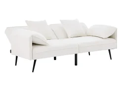Clearance Merax Sofá conversível de 2 lugares - 167,5 x 73 x 70 cm - Encosto reclinável em 3 posições (100°–180°) - Tecido - Branco