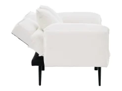 Clearance Merax Sofá conversível de 2 lugares - 167,5 x 73 x 70 cm - Encosto reclinável em 3 posições (100°–180°) - Tecido - Branco