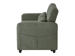 Online ModernLuxe Sofá conversível duplo 114 x 77 x 82,5 cm - encosto ajustável em três níveis - tecido de algodão e linho - militar Verde