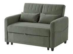 Online ModernLuxe Sofá conversível duplo 114 x 77 x 82,5 cm - encosto ajustável em três níveis - tecido de algodão e linho - militar Verde