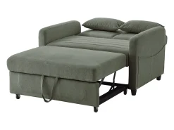 Online ModernLuxe Sofá conversível duplo 114 x 77 x 82,5 cm - encosto ajustável em três níveis - tecido de algodão e linho - militar Verde