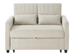 Sale ModernLuxe Sofá conversível duplo 114 x 77 x 82.5 cm - encosto ajustável em três níveis - tecido de algodão e linho - Bege