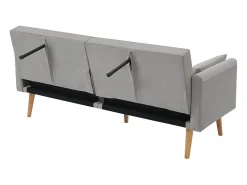Sofá|DripeX Sofá conversível em veludo cinza - com 2 almofadas - braços e encosto ajustáveis - pés em madeira maciça - 180x75x82cm Cinzento