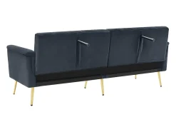 Sofá|Hauss Spole Sofá conversível reto de 2 lugares em veludo , encosto e braços dobráveis ​​- 183x76x75cm Preto