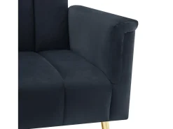 Sofá|Hauss Spole Sofá conversível reto de 2 lugares em veludo , encosto e braços dobráveis ​​- 183x76x75cm Preto