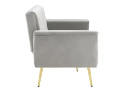 Discount Hauss Spole Sofá conversível reto de 2 lugares em veludo cinza claro, encosto e braços dobráveis - 183x76x75cm Cinzento claro