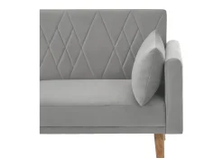 Sofá|Hauss Spole Sofá conversível reto de 2 lugares em veludo cinza claro, 2 almofadas incluídas - 180x75x82cm Cinzento claro