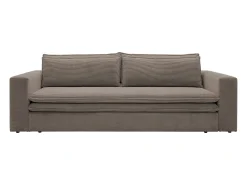 Sofá*Vente-unique Sofá conversível TILIA de 3 lugares em veludo cotelê cor Taupe