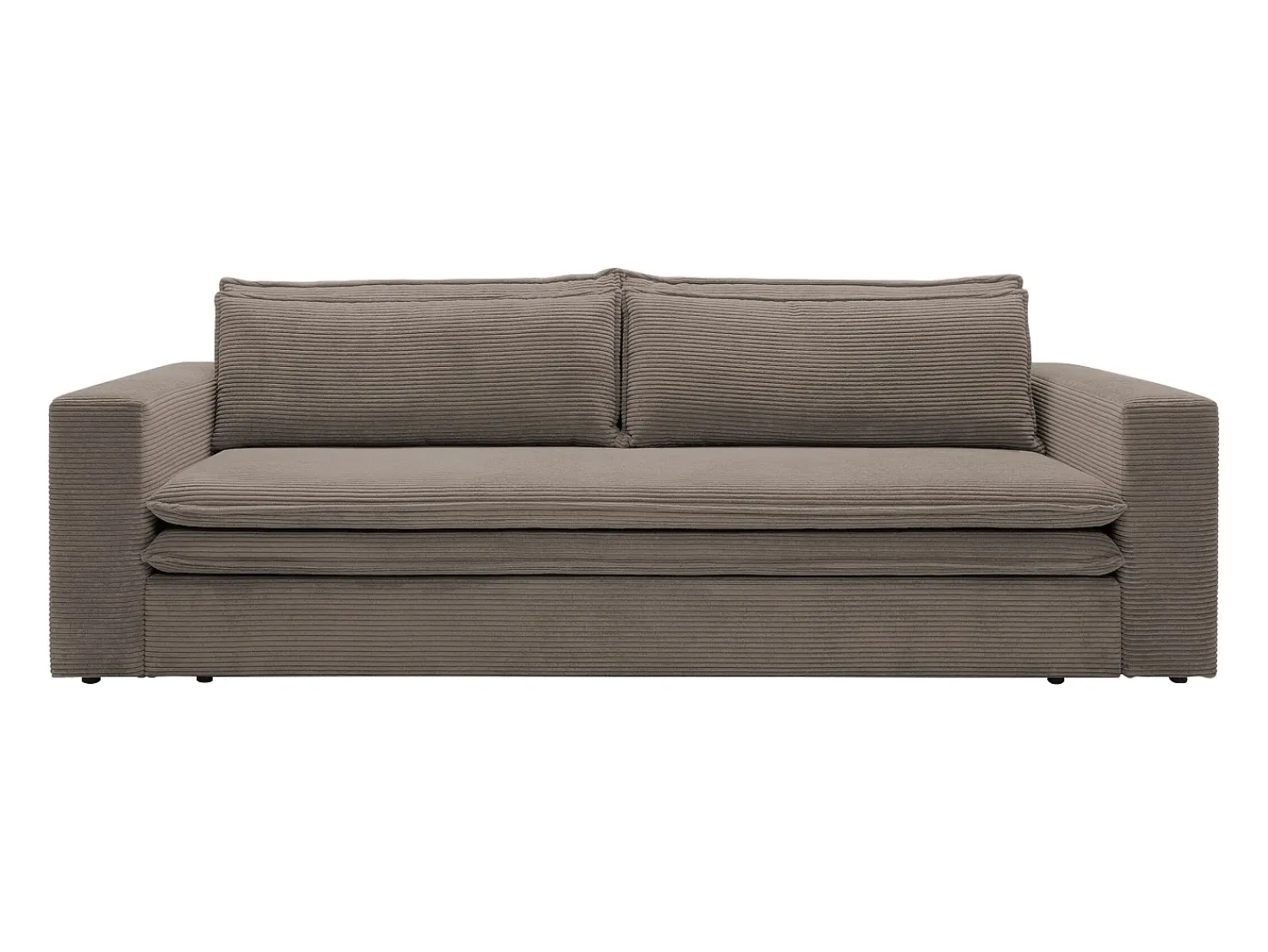 Sofá*Vente-unique Sofá conversível TILIA de 3 lugares em veludo cotelê cor Taupe