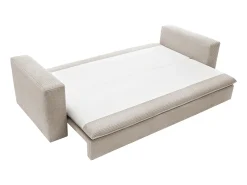 Sofá|Vente-unique Sofá conversível TILIA de 3 lugares em veludo cotelê . Creme