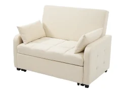 Sofá*ModernLuxe Sofá conversível 127x75x94 cm - Encosto ajustável - Com 2 almofadas - Bege