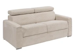 Vente-unique Sofá convert. abert. ráp. veludo canel. , cama ripas largas 140cm, colchão 22cm VIZIR^ Sofá