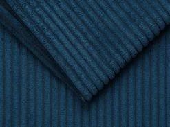Sofá|Vente-unique Sofá convertível 140 cm veludo canelado azul noite assento memória de forma ripas largas 14 cm LORETO Azul escuro