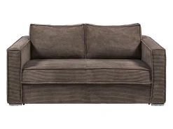 Best Vente-unique Sofá convertível 160 cm veludo canelado assento com espuma de memória ripas largas 18 cm LORETO Castanho