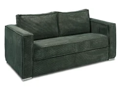 Vente-unique Sofá convertível 160 cm veludo canelado verde pinheiro assento com assento de memória de forma ripas largas 18 cm LORETO^ Sofá