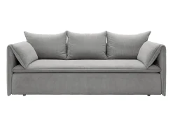 Sofá*Vente-unique Sofá convertível 3 lugares veludo canelado cinza TEODORA Cinzento