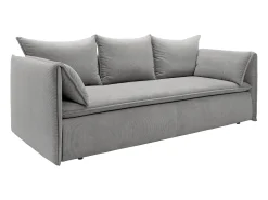 Sofá*Vente-unique Sofá convertível 3 lugares veludo canelado cinza TEODORA Cinzento