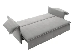 Sofá*Vente-unique Sofá convertível 3 lugares veludo canelado cinza TEODORA Cinzento