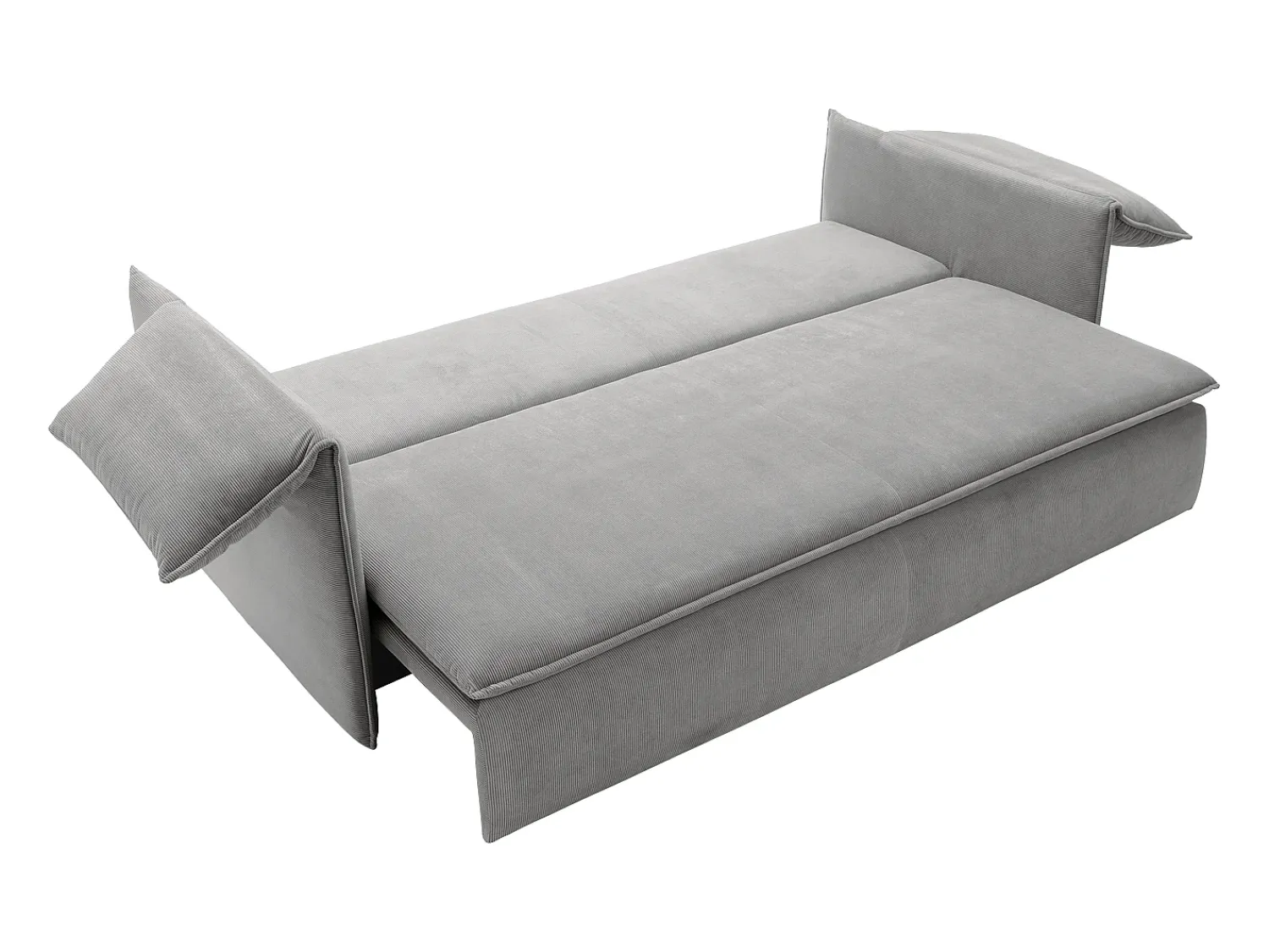 Sofá*Vente-unique Sofá convertível 3 lugares veludo canelado cinza TEODORA Cinzento