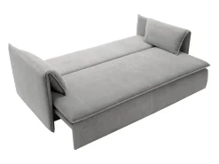 Sofá*Vente-unique Sofá convertível 3 lugares veludo canelado cinza TEODORA Cinzento