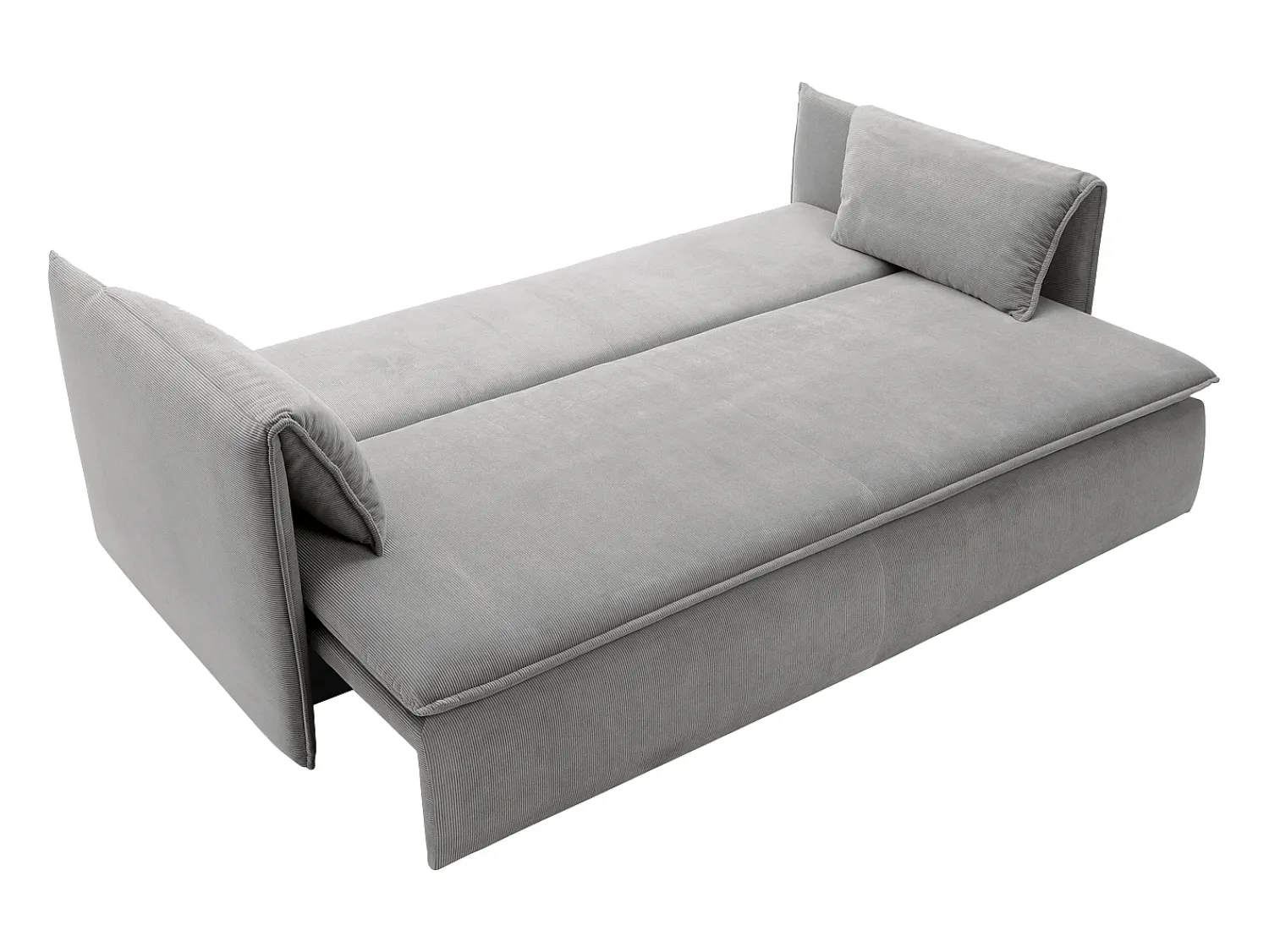 Sofá*Vente-unique Sofá convertível 3 lugares veludo canelado cinza TEODORA Cinzento