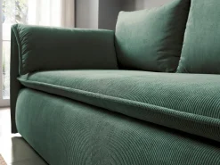 Sofá|Vente-unique Sofá convertível 3 lugares veludo canelado TEODORA Verde pinho