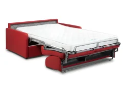 Vente-unique Sofá convertível abertura rápida couro sintético assento espuma com assento de memória de forma 140 cm colchão 14 cm CALIFE^ Sofá
