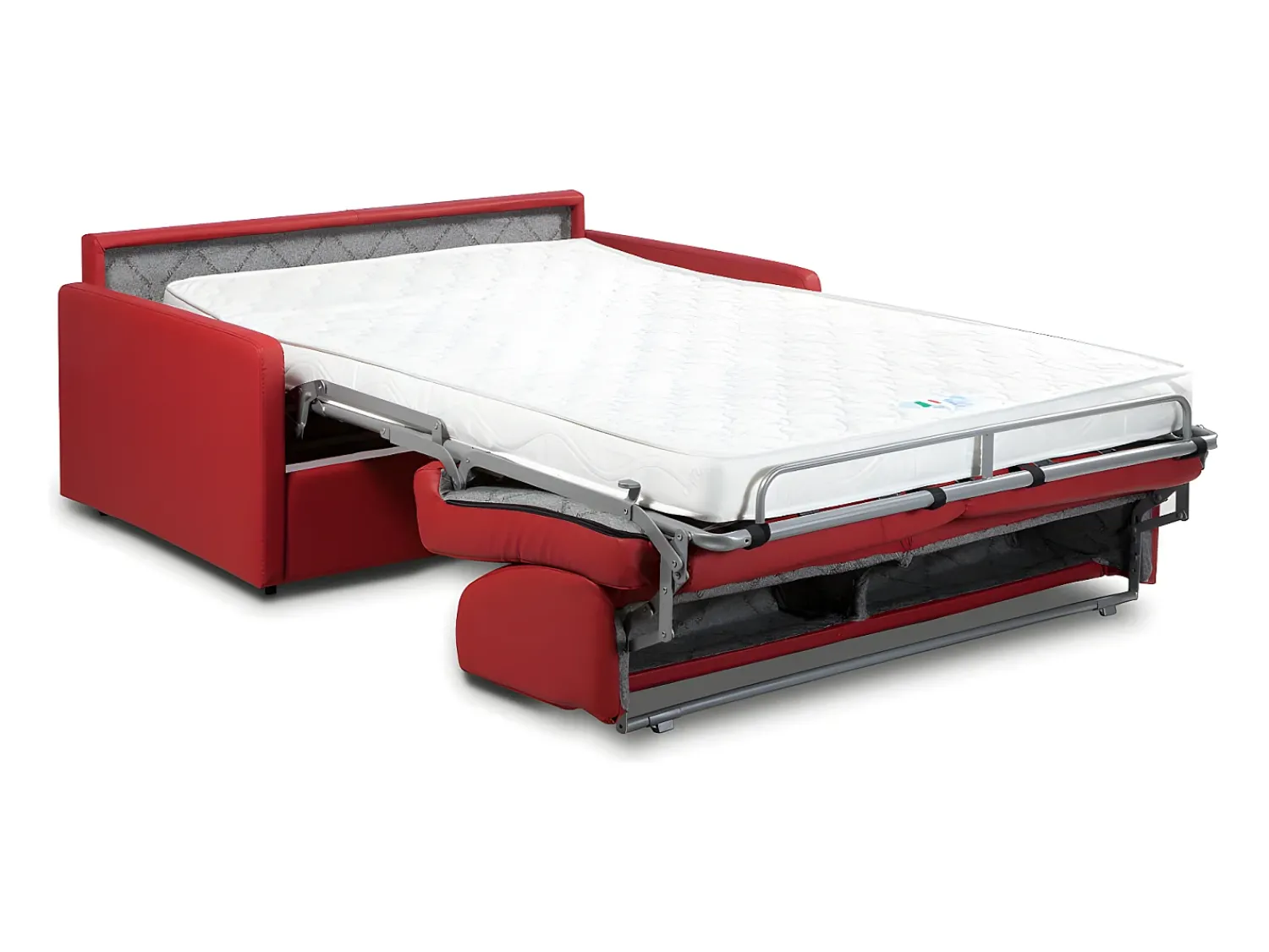 Vente-unique Sofá convertível abertura rápida couro sintético assento espuma com assento de memória de forma 140 cm colchão 14 cm CALIFE^ Sofá