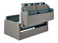 Sofá|Vente-unique Sofá convertível abertura rápida tecido cinza claro assento memória de forma 160 cm colchão 22 cm CALIFE Cinzento claro