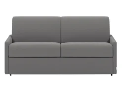 Sofá|Vente-unique Sofá convertível abertura rápida em tecido cinza claro assento memória de forma 140 cm colchão 22 cm CALIFE Cinzento claro