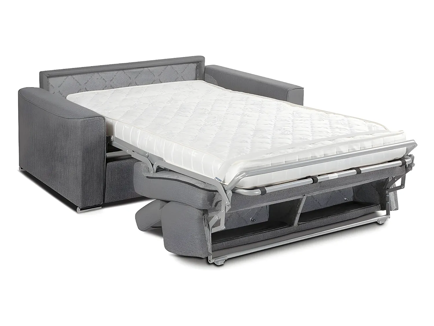 Vente-unique Sofá convertível abertura rápida tecido assento memória de forma 120 cm colchão 14 cm VIZIR^ Sofá
