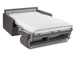 Clearance Vente-unique Sofá convertível abertura rápida couro sintético cinza assento memória de forma 120 cm colchão 14 cm CALIFE Cinzento