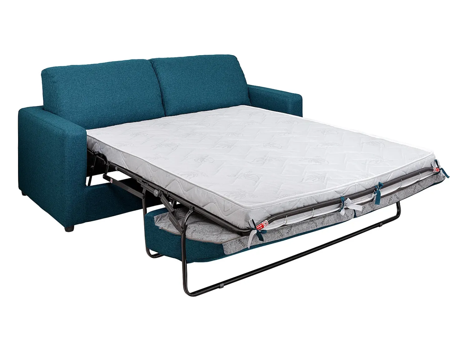 Vente-unique Sofá convertível abertura rápida tecido cama 140 cm e colchão 14 cm DONETO^ Sofá