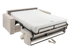 Sofá|Vente-unique Sofá convertível abertura rápida veludo canelado , cama 160 cm, colchão 18 cm VIZIR Bege