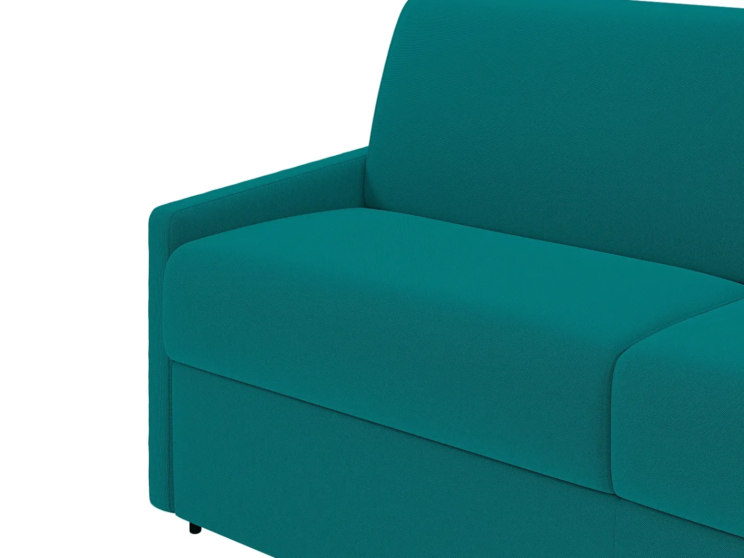Sofá*Vente-unique Sofá convertível abertura rápida tecido assento memória de forma 140 cm colchão 22 cm CALIFE Azul turquesa