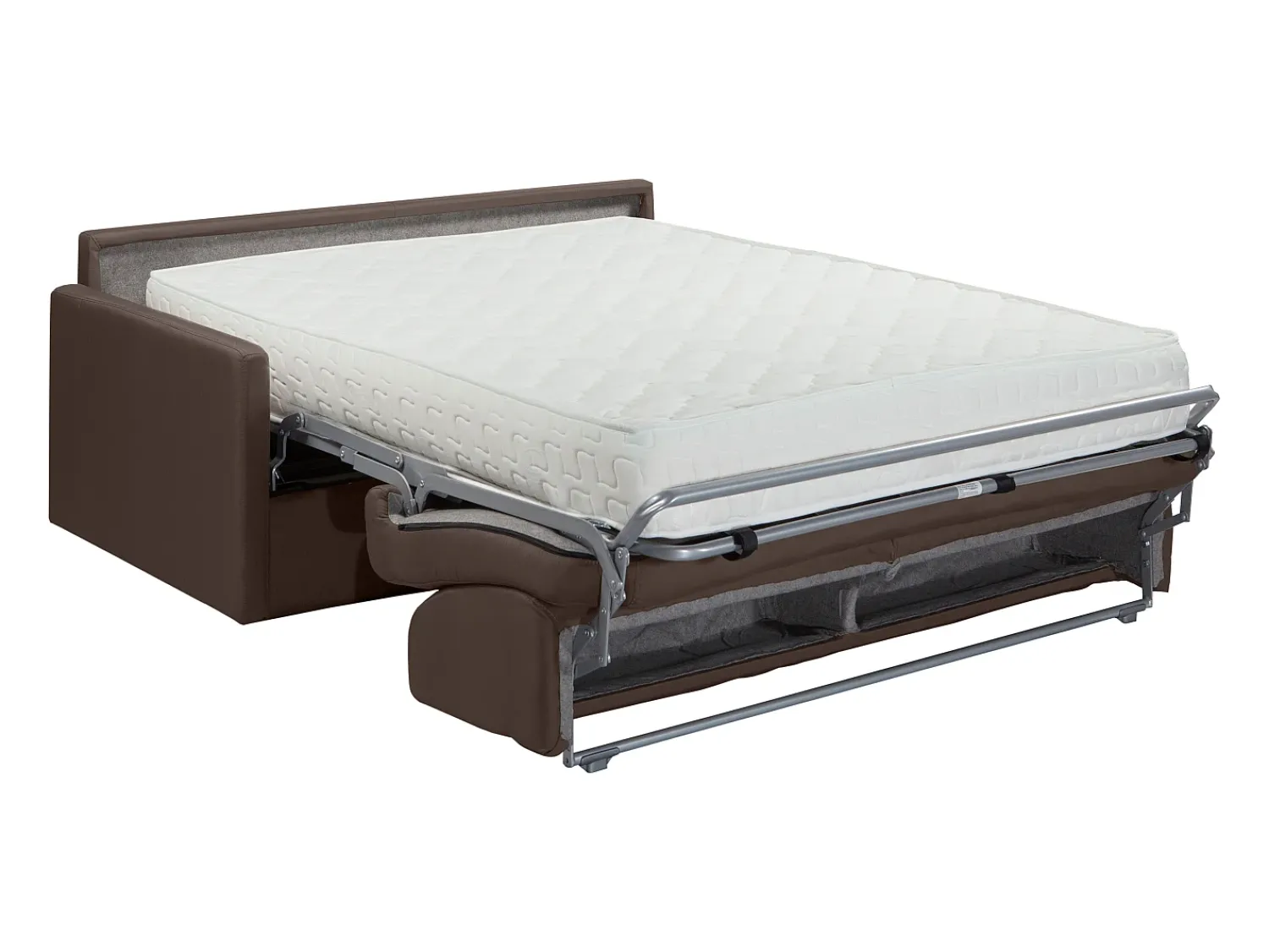 Sofá*Vente-unique Sofá convertível abertura rápida tecido marrom assento com assento de memória de forma 160 cm colchão 22 cm CALIFE Castanho
