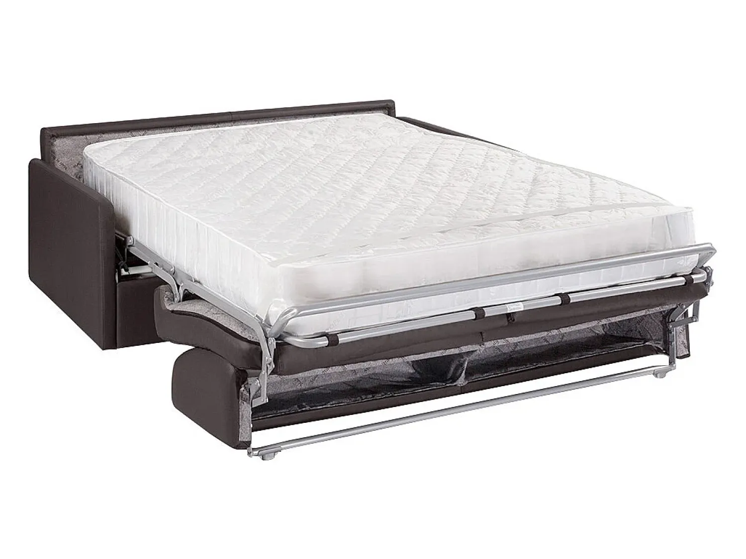 Discount Vente-unique Sofá convertível abertura rápida couro sintético assento memória de forma 160 cm colchão 22 cm CALIFE Taupe