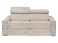 Sofá*Vente-unique Sofá convertível abertura rápida veludo canelado , cama 160 cm, colchão 22 cm VIZIR Bege