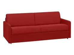 Sofá|Vente-unique Sofá convertível abertura rápida tecido assento memória de forma 160 cm colchão 22 cm CALIFE Vermelho