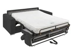 Best Vente-unique Sofá convertível abertura rápida veludo canelado cinza, cama 140 cm, colchão 14 cm VIZIR Cinzento