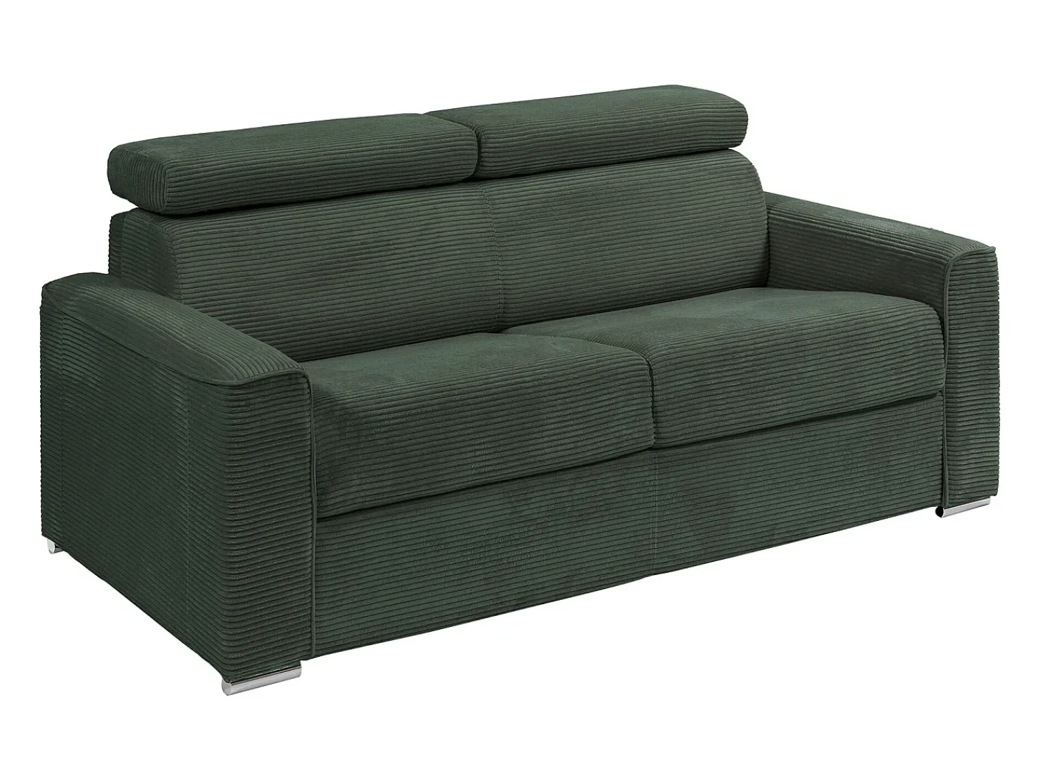 Vente-unique Sofá convertível abertura rápida veludo canelado , cama 160 cm, colchão 14 cm VIZIR^ Sofá