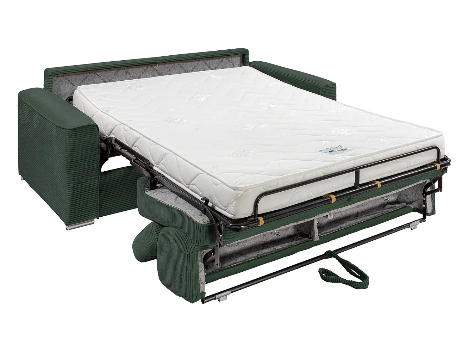 Vente-unique Sofá convertível abertura rápida veludo canelado , cama 160 cm, colchão 14 cm VIZIR^ Sofá