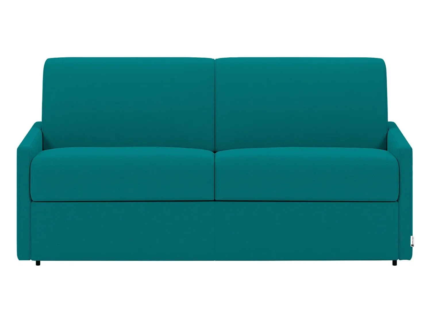 Sofá*Vente-unique Sofá convertível abertura rápida em tecido com assento de memória de forma 120 cm colchão 22 cm CALIFE Azul turquesa
