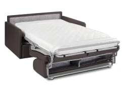 Sofá*Vente-unique Sofá convertível abertura rápida couro sintético assento memória de forma 120 cm colchão 14 cm CALIFE Castanho
