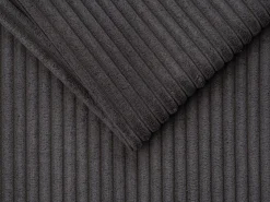Vente-unique Sofá convertível abertura rápida veludo canelado cinza, cama 160 cm, colchão 22 cm VIZIR^ Sofá