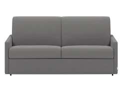 Vente-unique Sofá convertível abertura rápida em tecido cinza claro assento memória de forma 160 cm colchão 14 cm CALIFE^ Sofá